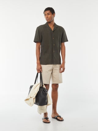 Bermudas de piqué de algodón liso