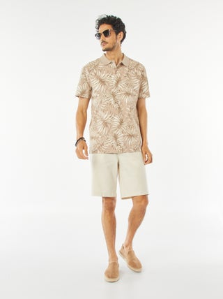 Bermudas tipo chino de mezcla de lino