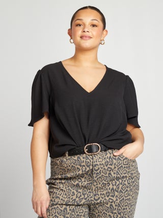 Blusa lisa de manga corta