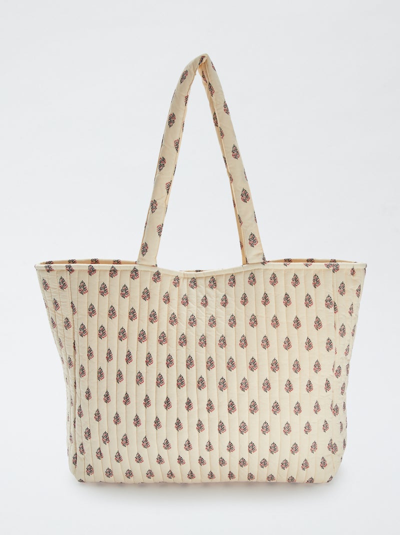 Bolso shopper acolchado estampado BLANCO - Kiabi