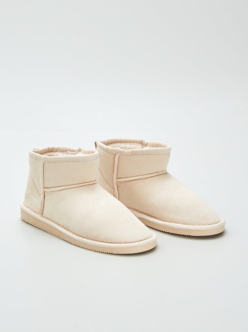 Botines bajos de antelina BEIGE - Kiabi