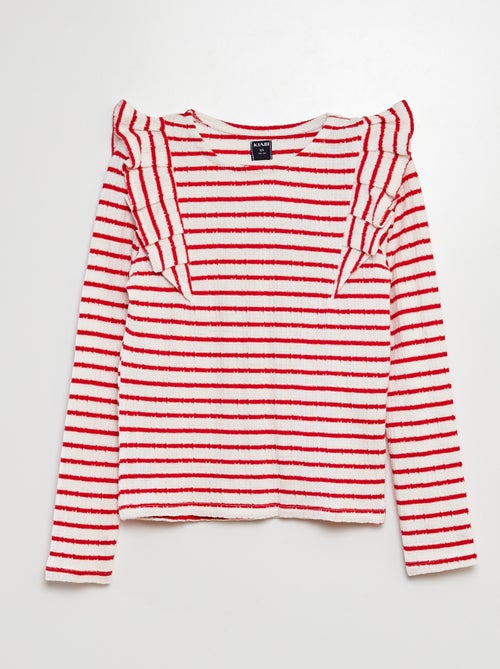 Camisa de rayas con detalles de volantes - Kiabi