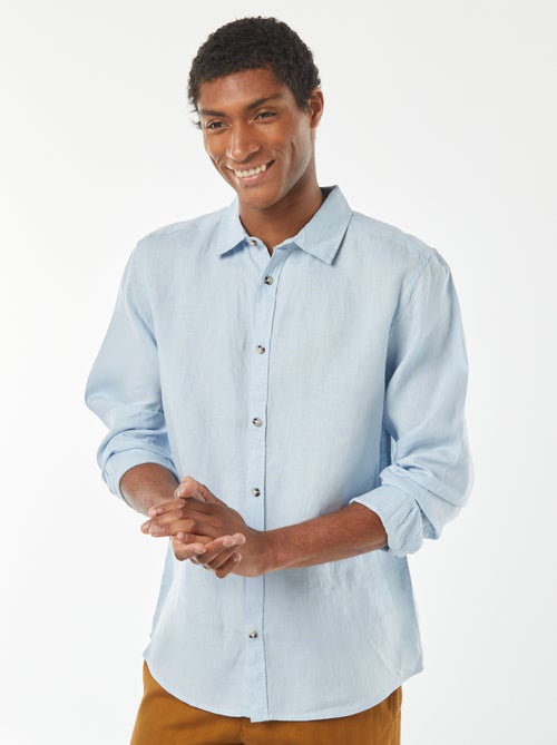 Camisa regular de lino - Kiabi