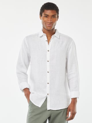 Camisa regular de lino
