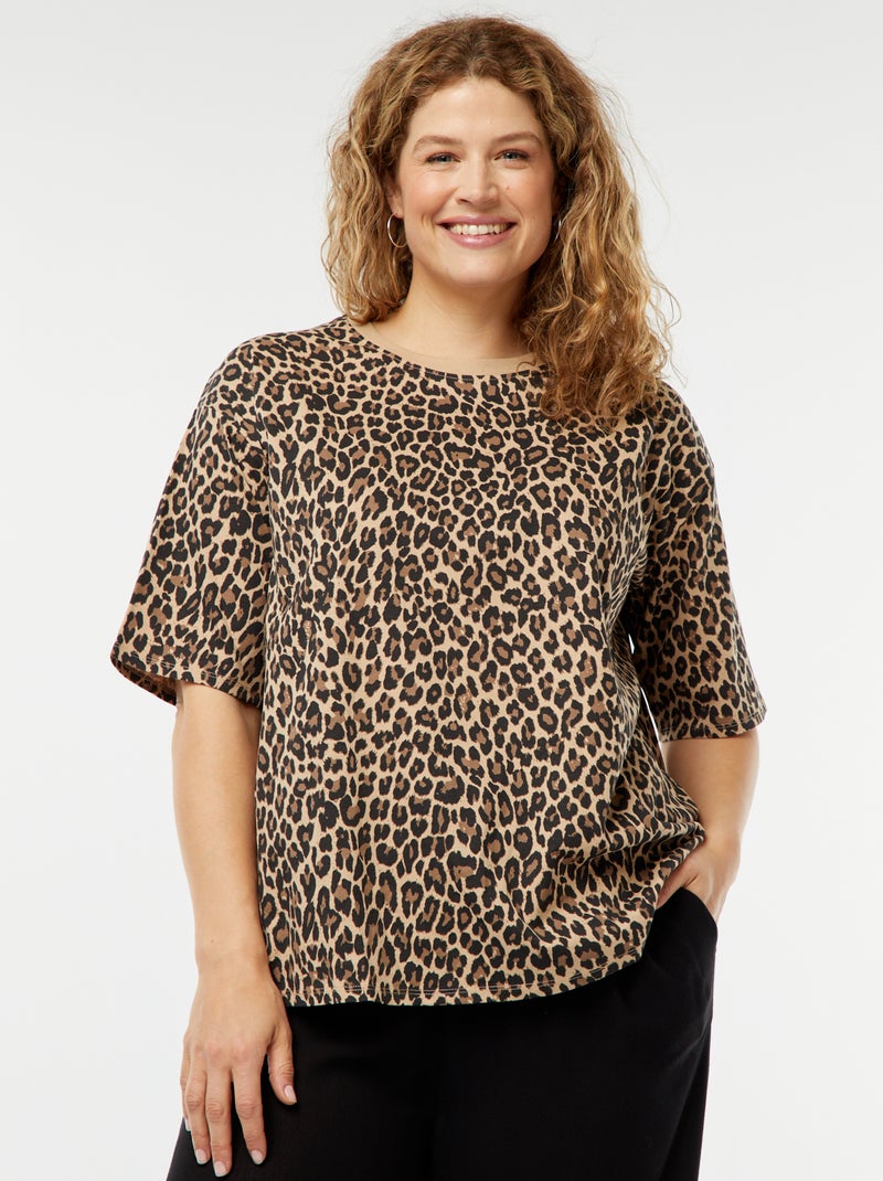Camiseta ancha de manga corta BEIGE - Kiabi