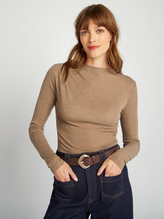 Camiseta crop top drapeada