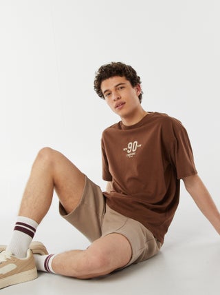 Camiseta estampada en ambos lados manga corta 'New York'