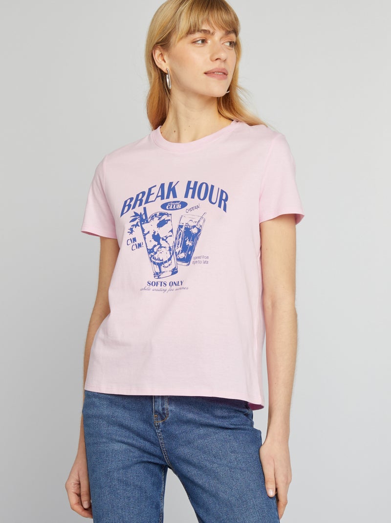 Camiseta estampada ROSA - Kiabi