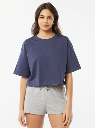Camiseta lisa corta de manga corta