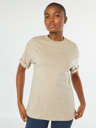Camiseta oversize lisa de manga corta