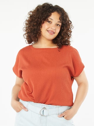 Camiseta vaporosa de punto gofrado