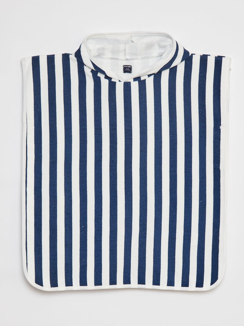 Capa de baño con capucha AZUL - Kiabi