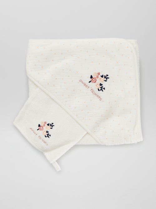 Capa de baño + manopla - 2 piezas - Kiabi