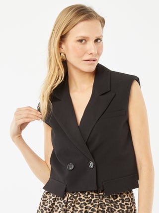 Chaleco sastre crop top