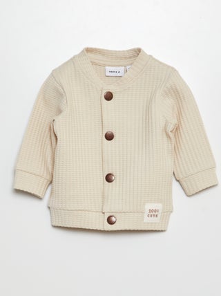 Chaqueta de punto gofrado