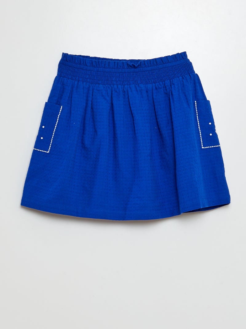Falda corta evasé AZUL - Kiabi