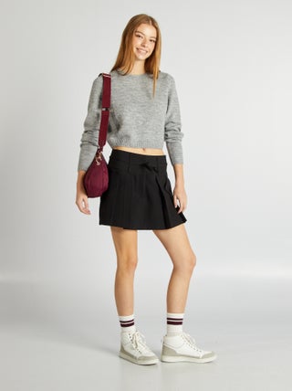 Falda pantalón corta plisada