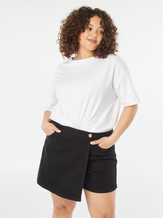 Falda pantalón vaquera con bolsillos
