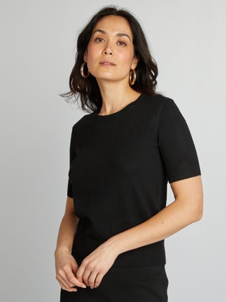 Jersey de manga corta con cuello redondo