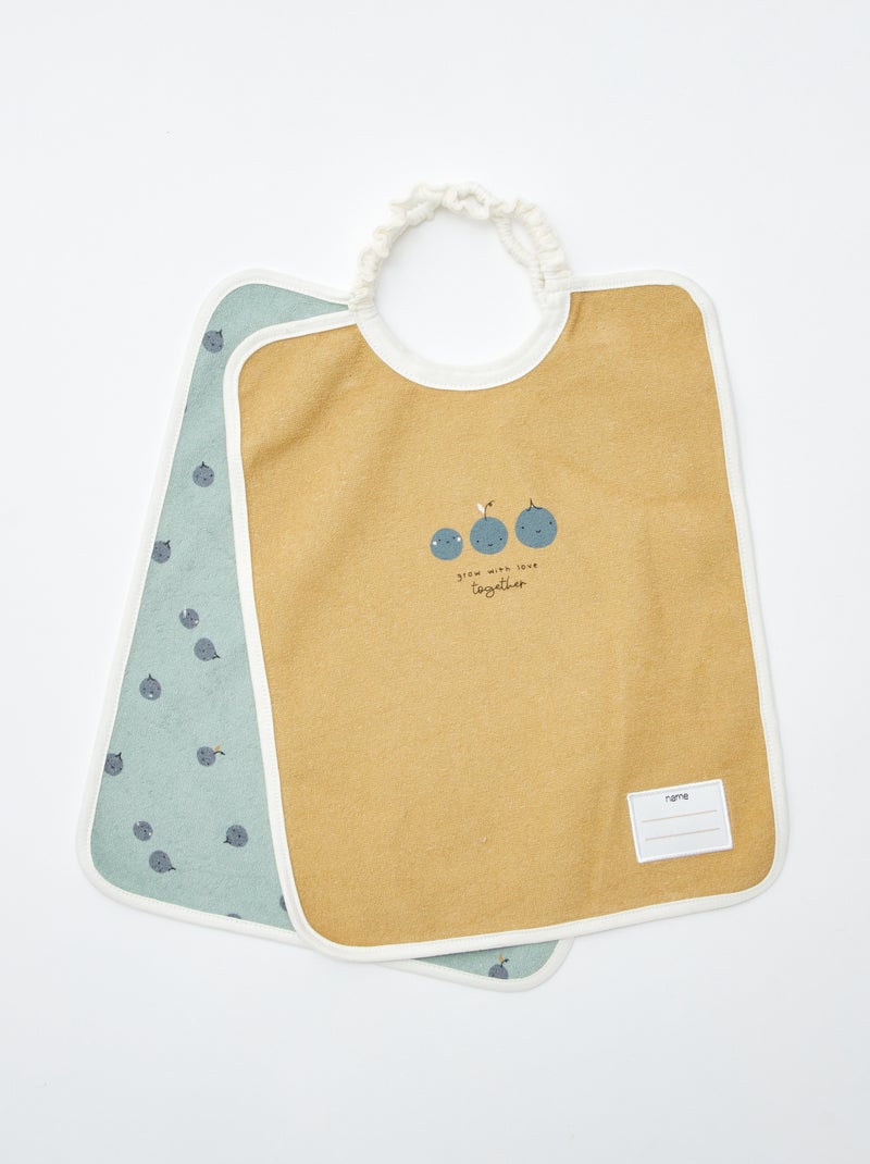 Pack de 2 baberos con cuello elástico VERDE - Kiabi