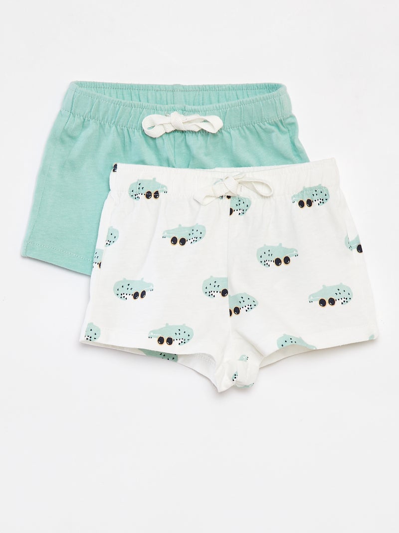Pack de 2 shorts de punto - 2 piezas BLANCO - Kiabi
