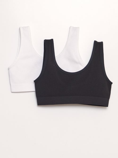 Pack de 2 tops de punto de canalé - Kiabi