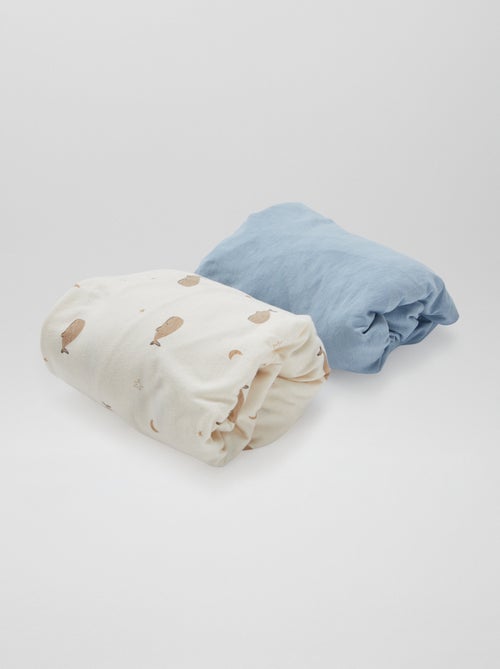 Pack de 2 sábanas bajeras de algodón - Kiabi