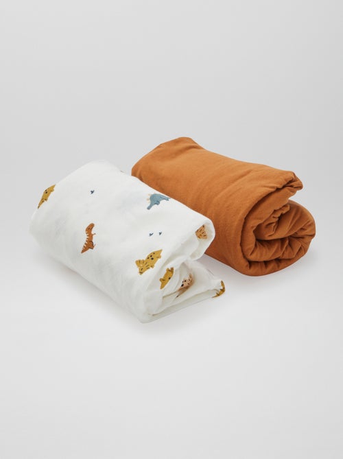 Pack de 2 sábanas bajeras de algodón - Kiabi