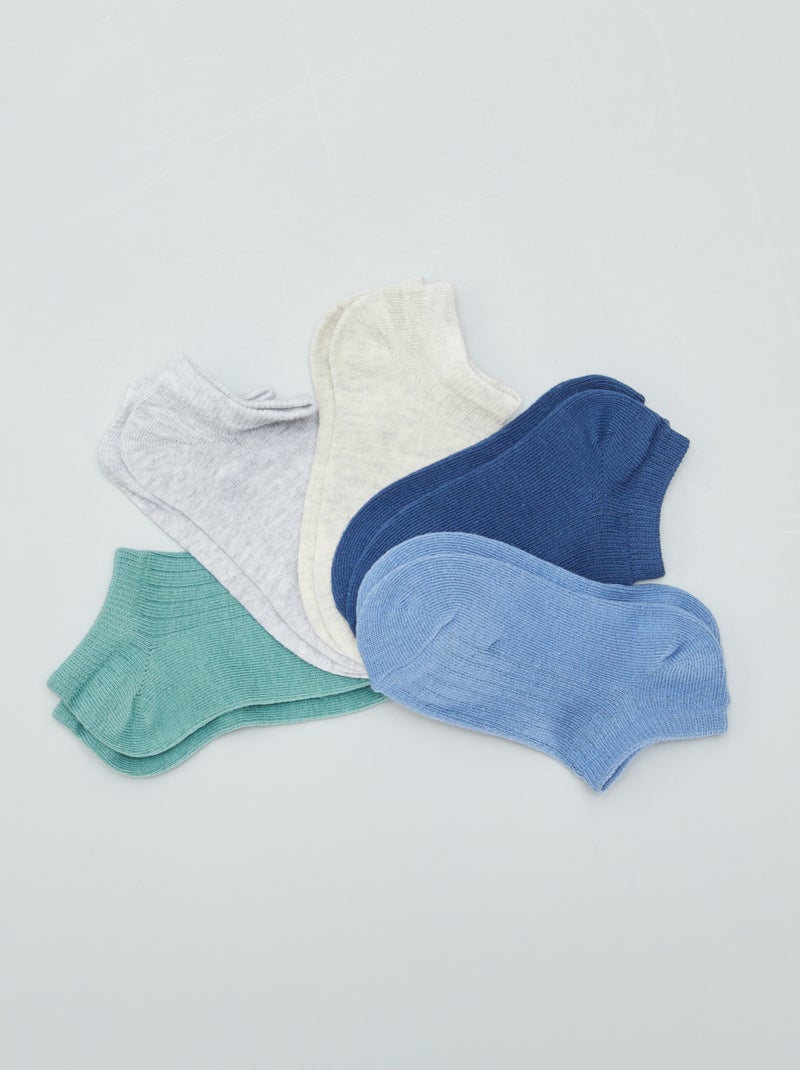 Pack de 5 pares de calcetines invisibles AZUL - Kiabi