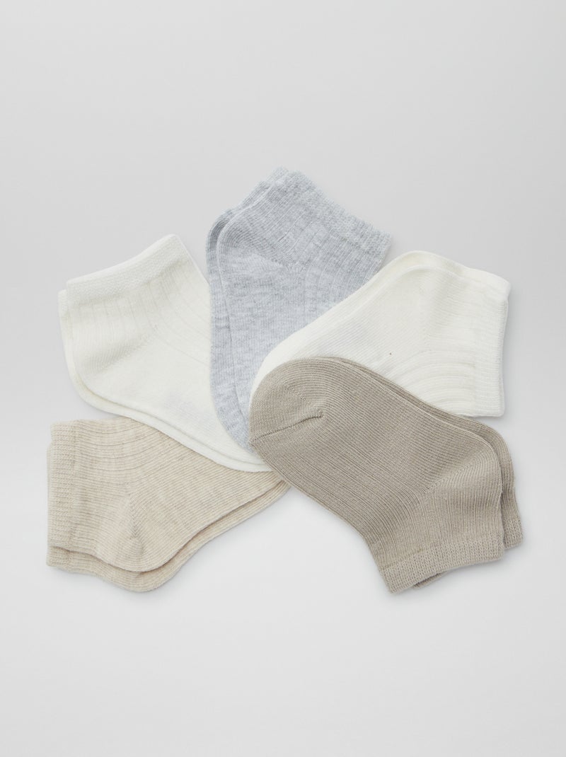 Pack de 5 pares de calcetines invisibles BEIGE - Kiabi