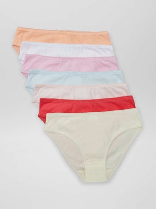 Pack de 7 bragas lisas