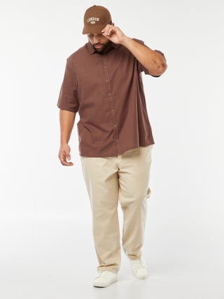 Pantalón chino regular de mezcla de lino