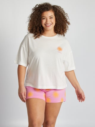 Pijama corto camiseta + short - 2 piezas