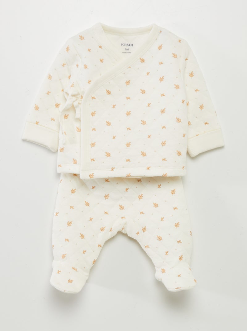 Pijama de 2 piezas acolchado BLANCO - Kiabi