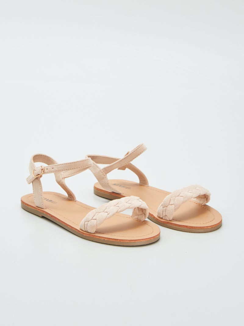 Sandalias con tira trenzada ROSA - Kiabi