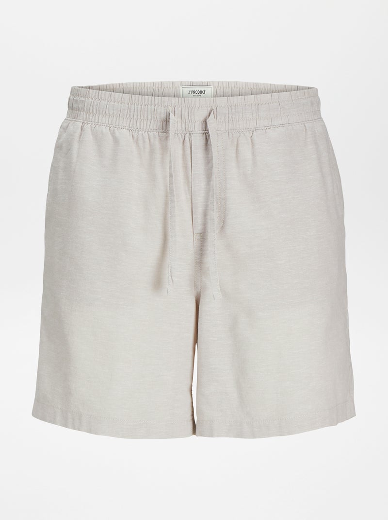 Short de mezcla de lino 'Produkt' BEIGE - Kiabi