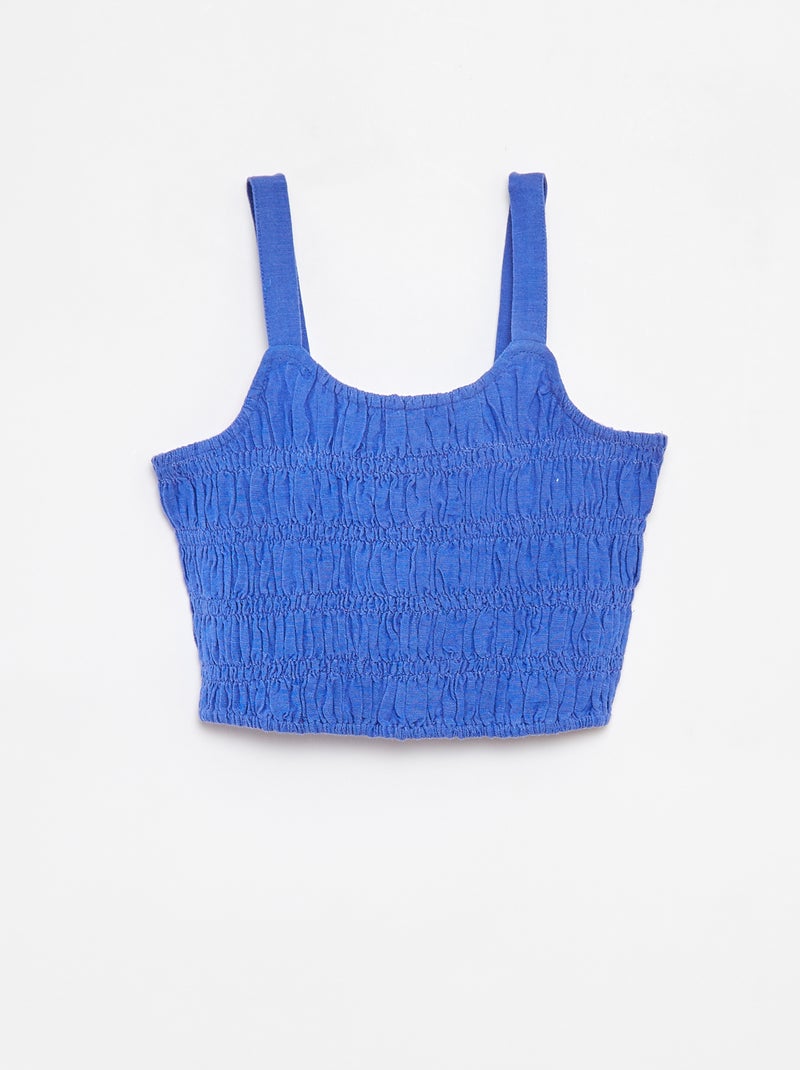 Top cropped de tirantes azul - Kiabi