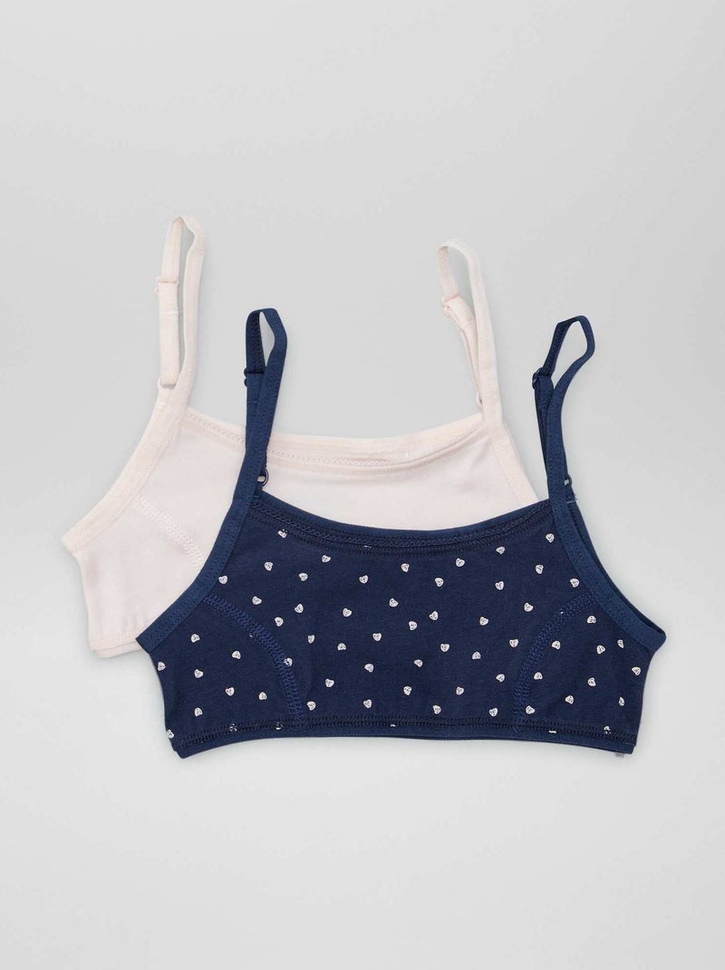 Top de punto con tirantes ajustables AZUL - Kiabi