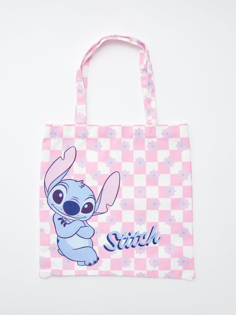 Tote bag vichy 'Stitch' 'Disney' ROSA - Kiabi