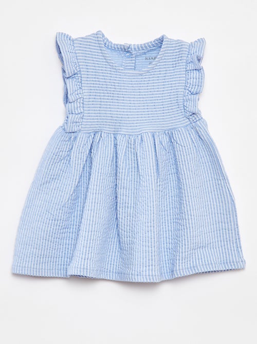 Vestido a rayas de seersucker - Kiabi