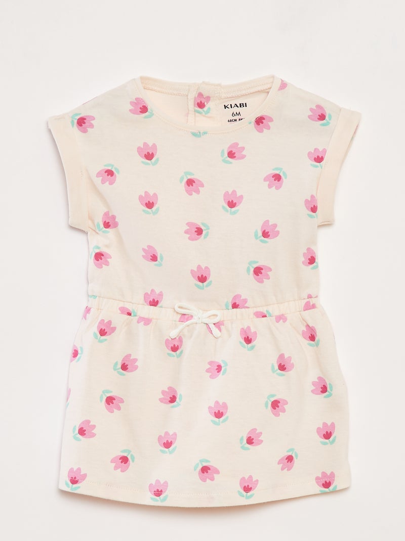 Vestido de punto con estampado ROSA - Kiabi