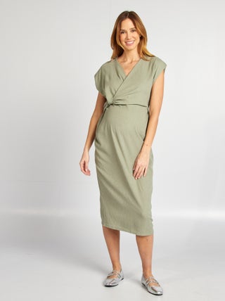 Vestido de punto de crepé midi