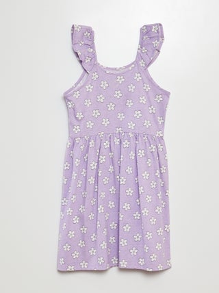 Vestido de tirantes con volantes y estampado