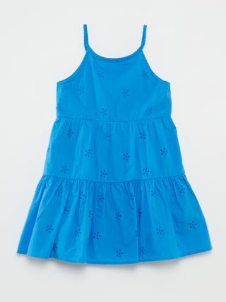 Vestido liso con tirantes trenzados