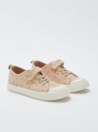 Zapatillas de tela de canalé con velcros